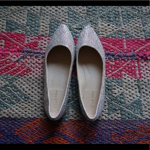 Gold rhinestone pointed toe Ballet Flats.